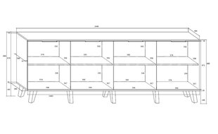 Kummut Sven 4D, valge/pruun price and information | Elutoa kapid | hansapost.ee