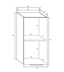 Seinakapp Meblocross Sven 1DPN, tume tamm/valge hind ja info | Elutoa kapid | hansapost.ee