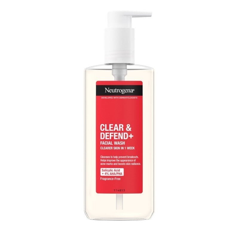 Näopuhastusgeel NEUTROGENA Clear & Defend+ Facial, 200 ml. цена и информация | Näopuhastusvahendid | hansapost.ee