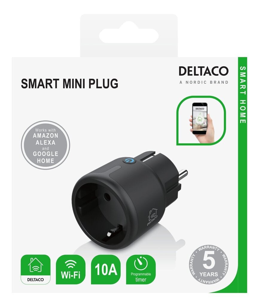 Pistikupesa Deltaco Smart Home SH-P01M-B hind ja info | Pistikupesad ja lülitid | hansapost.ee