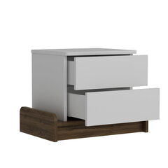 Ночной столик Kalune Design Marina, белый/коричневый цена и информация | Ночные шкафы | hansapost.ee