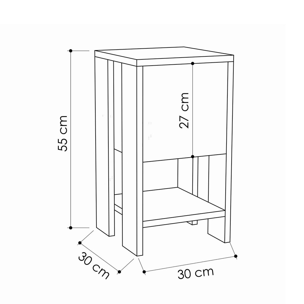 Öökapp K.Design 776 (I), 55 cm, valge hind ja info | Öökapid | hansapost.ee