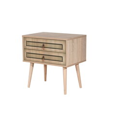 Ночной столик Kalune Design 869, 61 см, дуб/светло-зеленый цена и информация | Прикроватные тумбочки | hansapost.ee