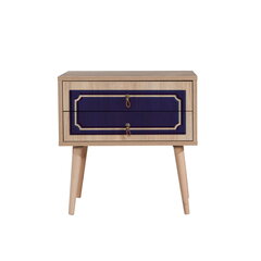 Ночной столик Kalune Design 869, 61 см, дуб/синий цена и информация | Прикроватные тумбочки | hansapost.ee