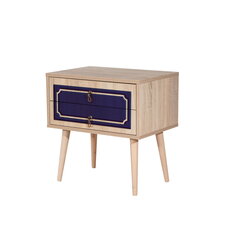 Ночной столик Kalune Design 869, 61 см, дуб/синий цена и информация | Прикроватные тумбочки | hansapost.ee