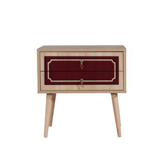 Ночной столик Kalune Design 869, 61 см, красный/дуб цена и информация | Прикроватные тумбочки | hansapost.ee