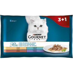 Влажный корм для кошек Gourmet Perle с индейкой, тунцом, уткой и ягненком, 4x85 г цена и информация | Консервы для кошек | hansapost.ee