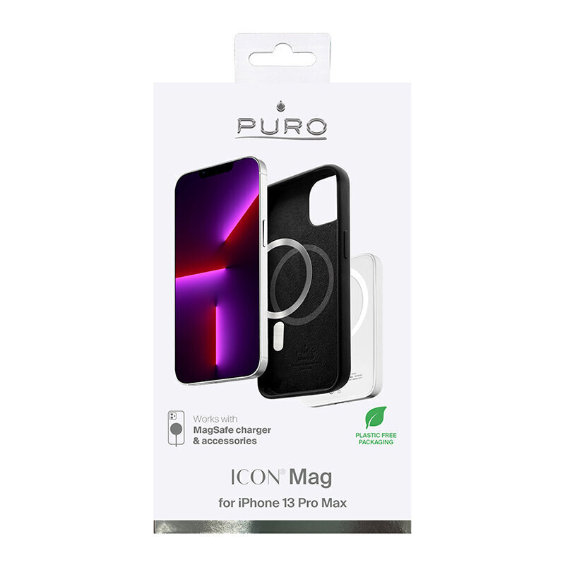 Icon Mag ümbris telefonile Puro iPhone 13 PRO MAX Magsafe, must цена и информация | Telefonide kaitsekaaned ja -ümbrised | hansapost.ee