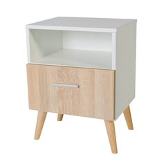 Ночная тумбочка ADRK Furniture Logan 11, белый/дубовый цвет цена и информация | Ночные шкафы | hansapost.ee