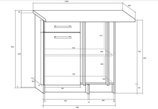 Кухонный шкаф Polo S80NP, дуб цена и информация | Кухонные шкафчики | hansapost.ee
