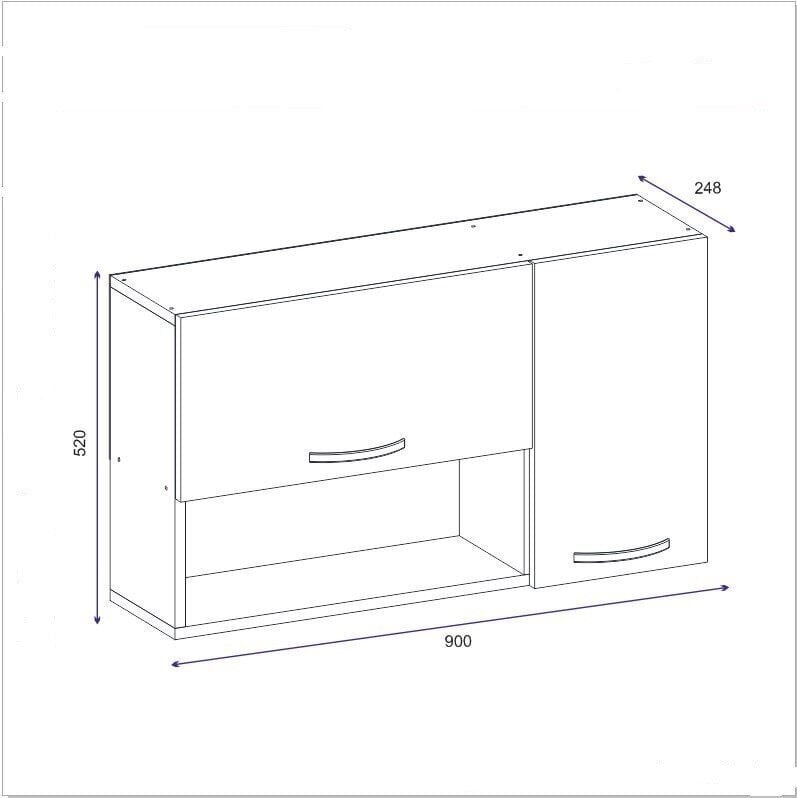 Seinakapp Kalune Design 550 (I), 52 cm, valge hind ja info | Köögikapid | hansapost.ee