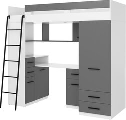 Двухъярусная кровать Meblocross Smyk L, 80x200 см, серая/белая цена и информация | Детские кровати | hansapost.ee