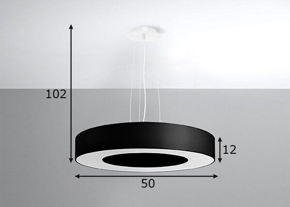 Sollux valgusti Saturno Slim 50, must hind ja info | Rippvalgustid | hansapost.ee
