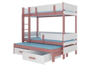 Narivoodi ADRK Furniture Etapo 80x180cm, roosa/valge цена и информация | Детские кровати | hansapost.ee