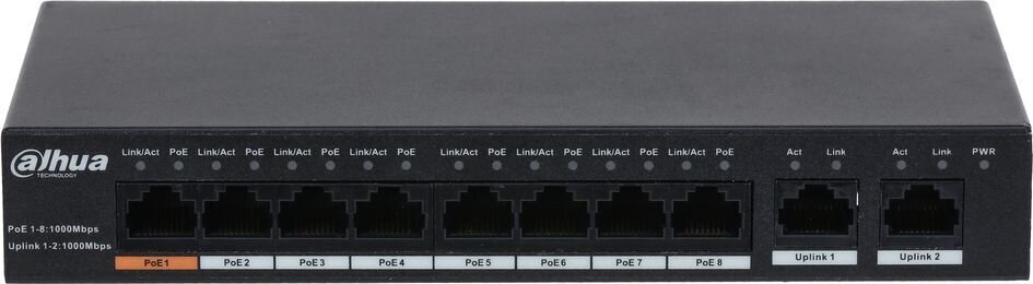 Switch|DAHUA|PFS3010-8GT-96|Desktop/pedestal|Rack|8x10Base-T / 100Base-TX / 1000Base-T|PoE ports 8|96 Watts|DH-PFS3010-8GT-96-V2 hind ja info | Võrgulülitid | hansapost.ee