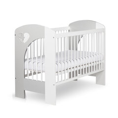 Детская кровать Klups Nel Heart 120x60 белая/серая цена и информация | Детские кроватки | hansapost.ee