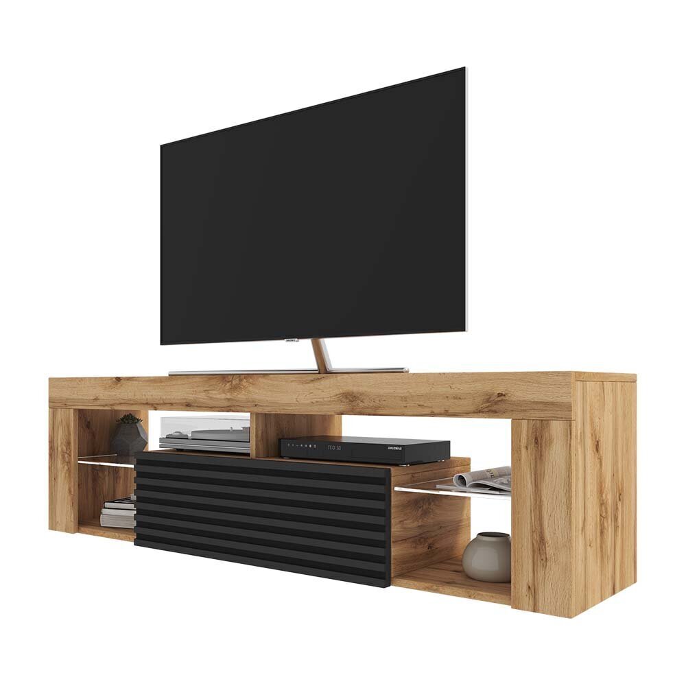 TV-laud Selsey Bianko 3D, pruun/must hind ja info | Televiisori alused | hansapost.ee