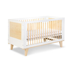 Кроватка-трансформер Little Sky Lydia 140x70 см, белый/коричневый цена и информация | Детские кроватки | hansapost.ee