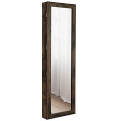 Подвесной шкаф-зеркало для украшений Songmics 120X10X36, коричневый цена и информация | Зеркала | hansapost.ee
