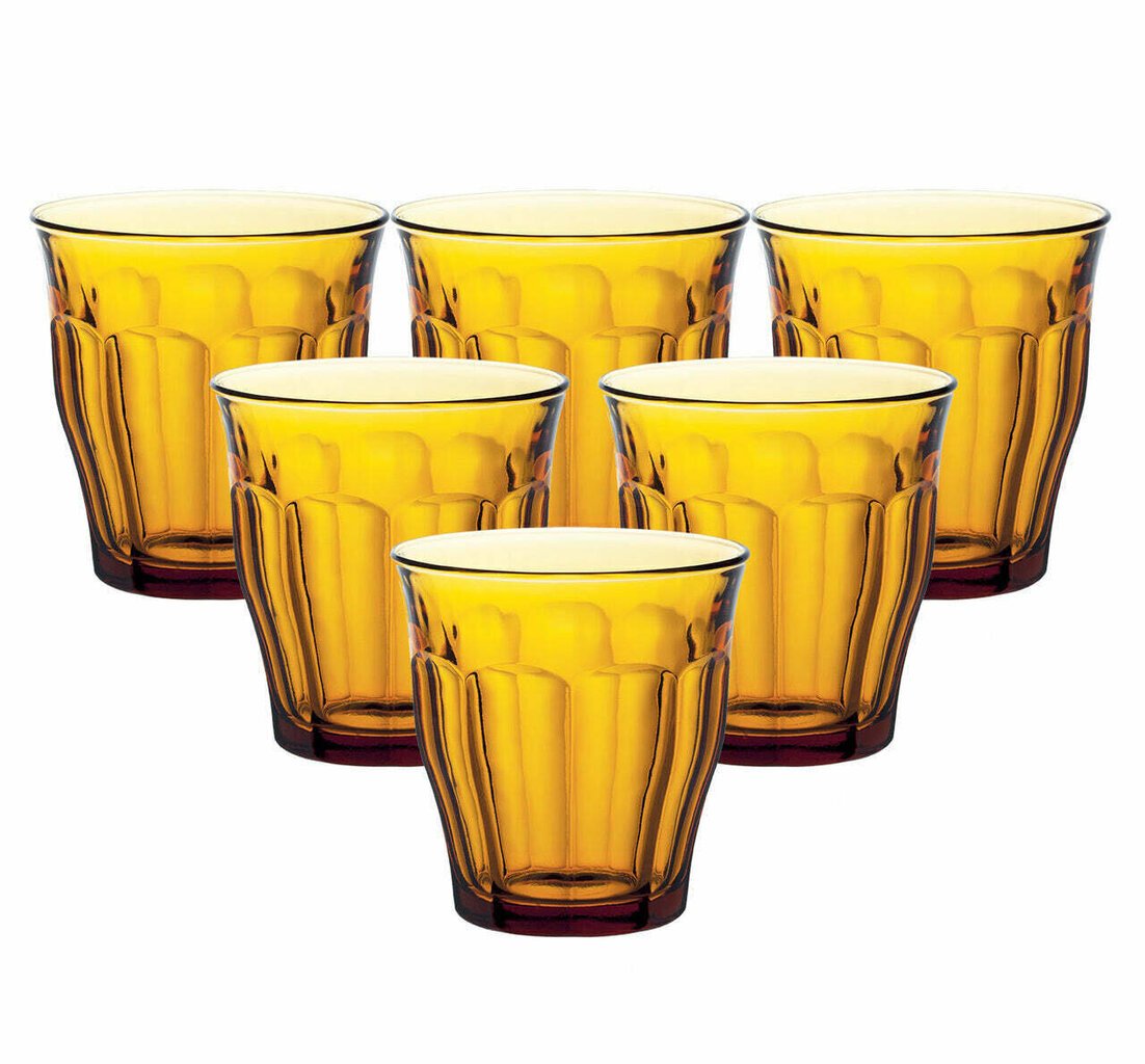 Klaaside komplekt Duralex Picardie Amber, 250 ml, 6-osaline hind ja info | Klaasid, kruusid ja kannud | hansapost.ee
