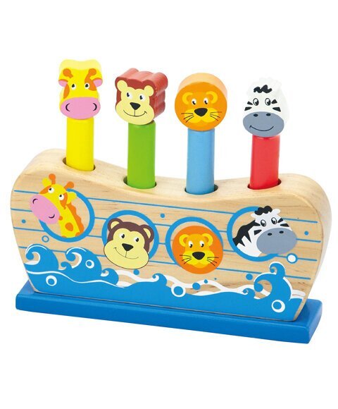 VIGA puidust hüppavad loomad Noa laev цена и информация | Arendavad laste mänguasjad | hansapost.ee