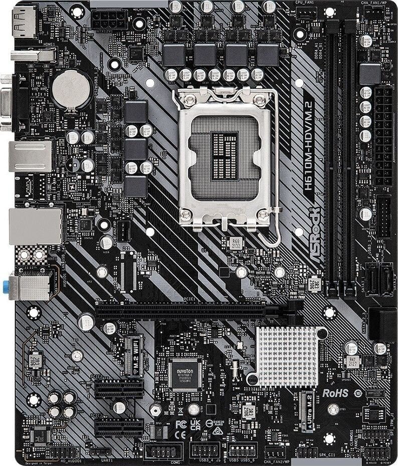 Mainboard|ASROCK|Intel H610|LGA1700|MicroATX|Memory DDR4|Memory slots 2|2xPCI-Express 3.0 1x|1xPCI-Express 4.0 16x|1xM.2|1x15pin D-sub|1xHDMI|1xDispla hind ja info | Emaplaadid | hansapost.ee
