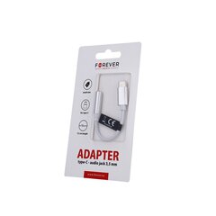 Forever adapter audio USB-C - jack 3,5mm white цена и информация | Адаптеры, USB-разветвители | hansapost.ee