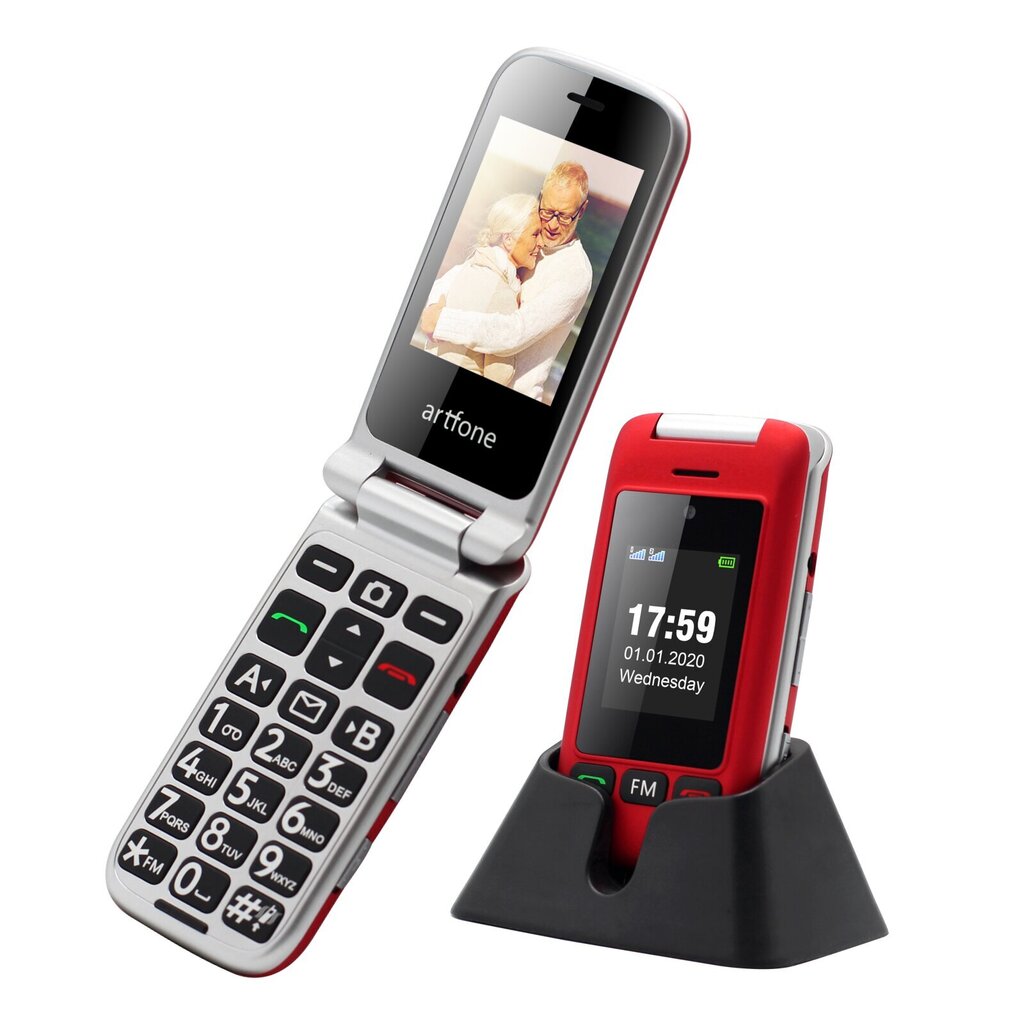 Seenioride telefon Artfone C10 Red hind ja info | Telefonid | hansapost.ee