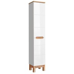 Vannitoakapp Hakano Fargo, 35x187 cm, valge/pruun price and information | Bathroom cabinets | hansapost.ee