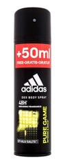 Spreideodorant Adidas Pure Game 200 ml hind ja info | Deodorandid | hansapost.ee