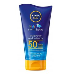 Детский лосьон для тела Nivea Sun Kids Swim & Play SPF50+ 150 мл цена и информация | Кремы от загара | hansapost.ee