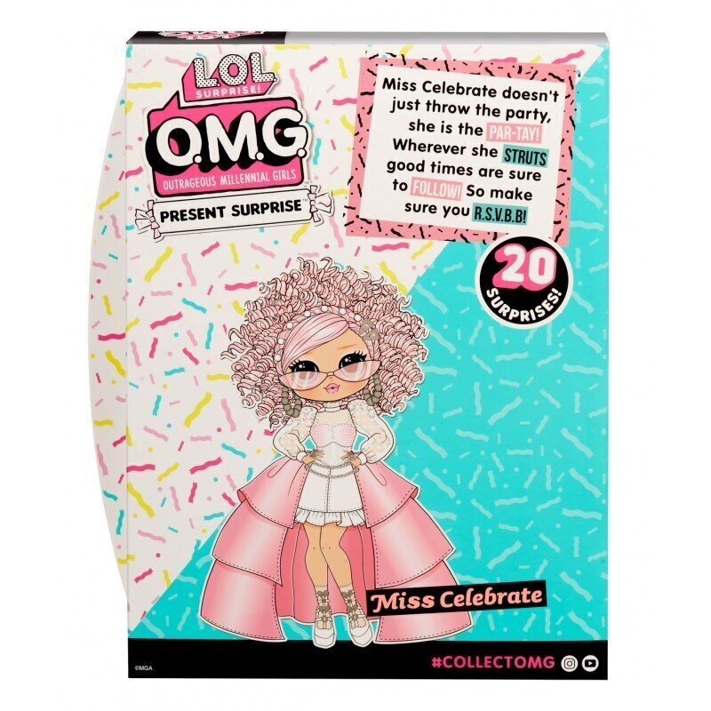 Nukk L.O.L. Surprise OMG Birthday Doll - Miss Celebrate - Present Surprise цена и информация | Mänguasjad tüdrukutele | hansapost.ee