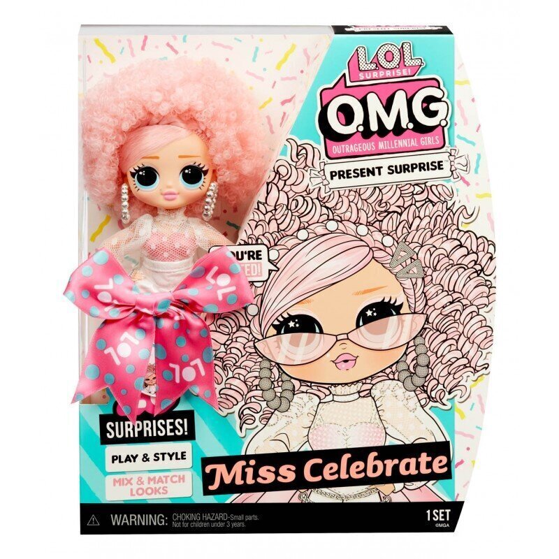 Nukk L.O.L. Surprise OMG Birthday Doll - Miss Celebrate - Present Surprise hind ja info | Mänguasjad tüdrukutele | hansapost.ee