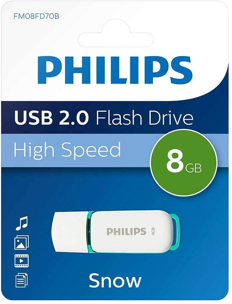 PHILIPS USB 2.0 FLASH DRIVE SNOW EDITION (ROHELINE) 8GB hind ja info | Mälupulgad | hansapost.ee