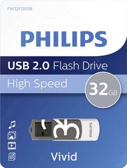 PHILIPS USB 2.0 FLASH DRIVE VIVID EDITION (HALL) 32GB hind ja info | Mälupulgad | hansapost.ee