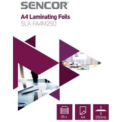 Ламинированный фильм Sencor A4 250mic 25ppp цена и информация | Канцелярские товары | hansapost.ee