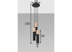 Потолочный светильник Sollux Pablo 3P цена и информация | Потолочные светильники | hansapost.ee
