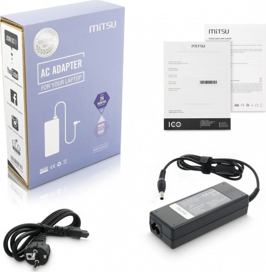 Mitsu 19V, 4.74A, 90W hind ja info | Sülearvuti laadijad | hansapost.ee