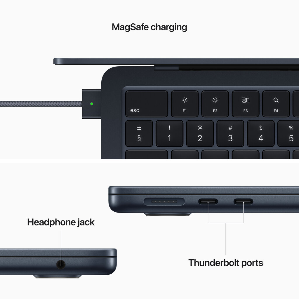 MacBook Air 13” Apple M2 8C CPU, 10C GPU/8GB/512GB SSD/Midnight/INT - MLY43ZE/A hind ja info | Sülearvutid | hansapost.ee