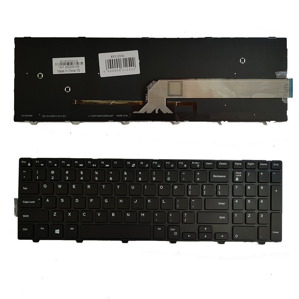 Dell Inspiron 5558 (US) taustvalgustusega hind ja info | Arvutikomponentide tarvikud | hansapost.ee