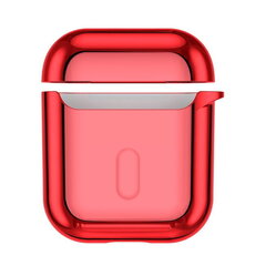 Чехол Baseus Metallic Shining Ultra-thin Silicone Protector Case with Hook for Airpods, Red цена и информация | Аксессуары для наушников | hansapost.ee