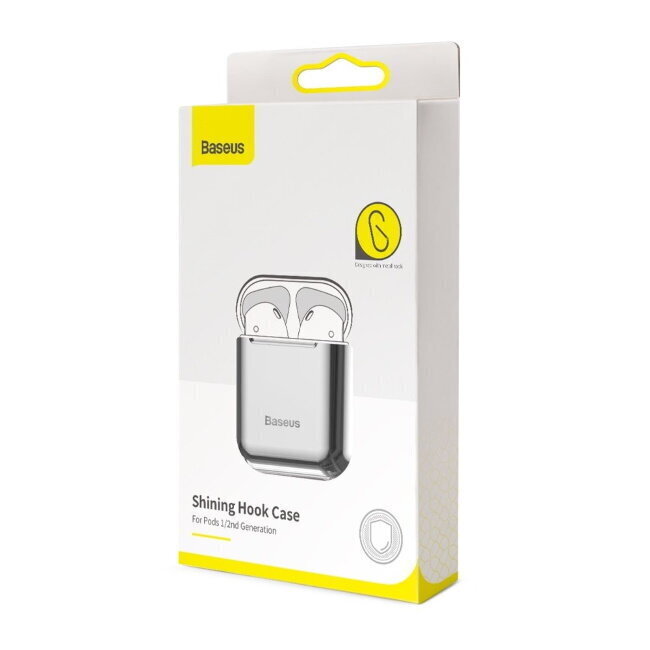 Ümbris Baseus Metallic Shining Ultra-thin Silicone Protector Case with Hook for Airpods, Silver hind ja info | Kõrvaklapid | hansapost.ee