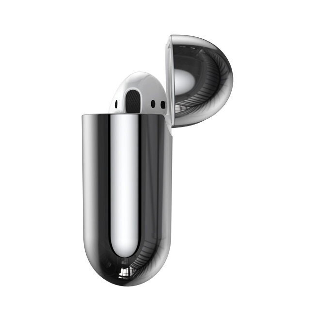 Ümbris Baseus Metallic Shining Ultra-thin Silicone Protector Case with Hook for Airpods, Silver hind ja info | Kõrvaklapid | hansapost.ee