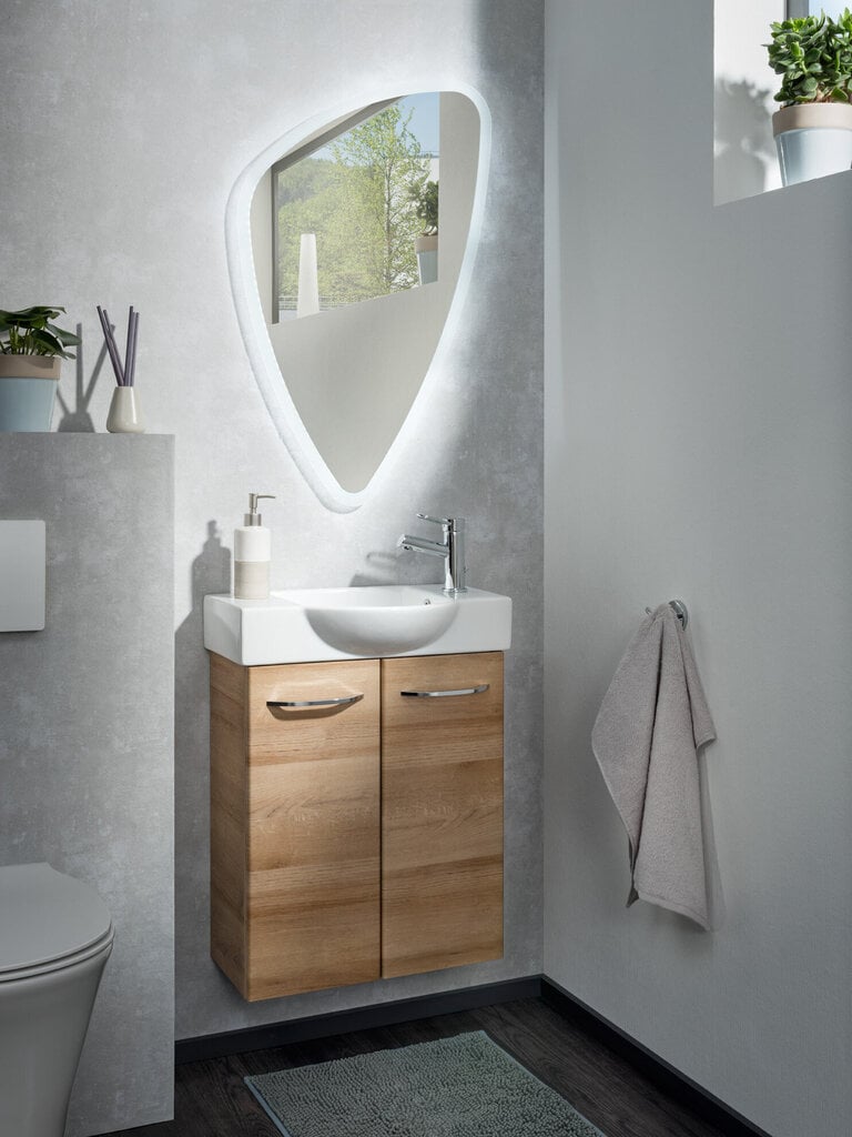 Alumine vannitoakapp Fackelmann Milano Mini 2D, helepruun hind ja info | Vannitoakapid | hansapost.ee