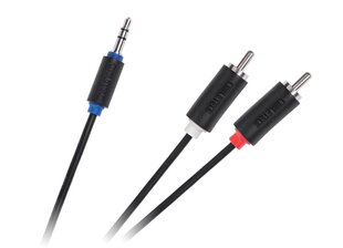 Cabletech Аудио Провод 3.5 mm (M) -> 2 x RCA (M) 1m Черный цена и информация | Кабели и провода | hansapost.ee