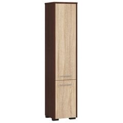 Шкаф-пенал для ванной комнаты NORE Fin с 2 дверками, коричневый/дуб цена и информация | Шкафчики для ванной | hansapost.ee