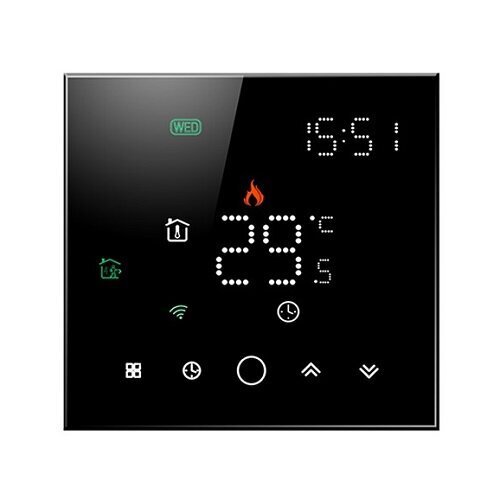 TUYA Programmeeritav termostaat WiFi, must цена и информация | Kaminate ja ahjude tarvikud | hansapost.ee