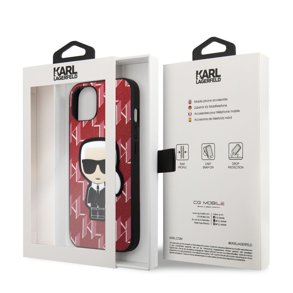 Karl Lagerfeld Monogram Ikonik ümbris, iPhone 13 mini Red hind ja info | Telefonide kaitsekaaned ja -ümbrised | hansapost.ee
