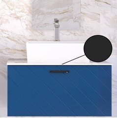 Шкафчик для ванной Besco Floo 80 с Slim black столешницей, синий/черный цена и информация | Шкафчики для ванной | hansapost.ee