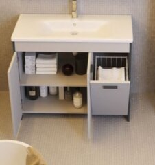 Шкаф для ванной комнаты с умывальником Brooklyn BR-90, белый цена и информация | Шкафчики для ванной | hansapost.ee